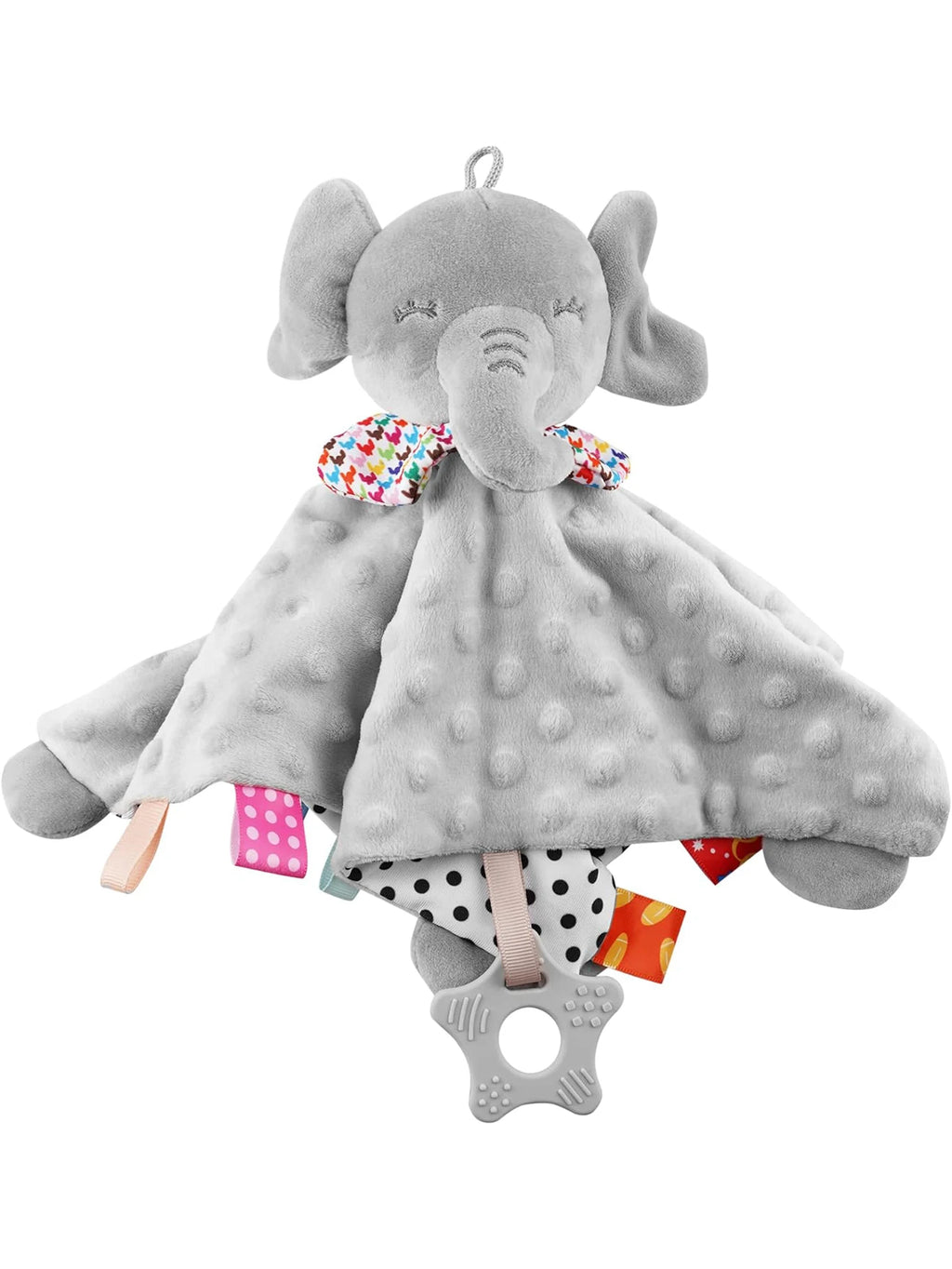 Elefanten-Schmusetuch für Babys, weiches Beruhigungstuch, Baby-Rassel, Tierspielzeug, Einschlaftuch, beruhigend und tröstend, zum Hängen, für Kleinkinder