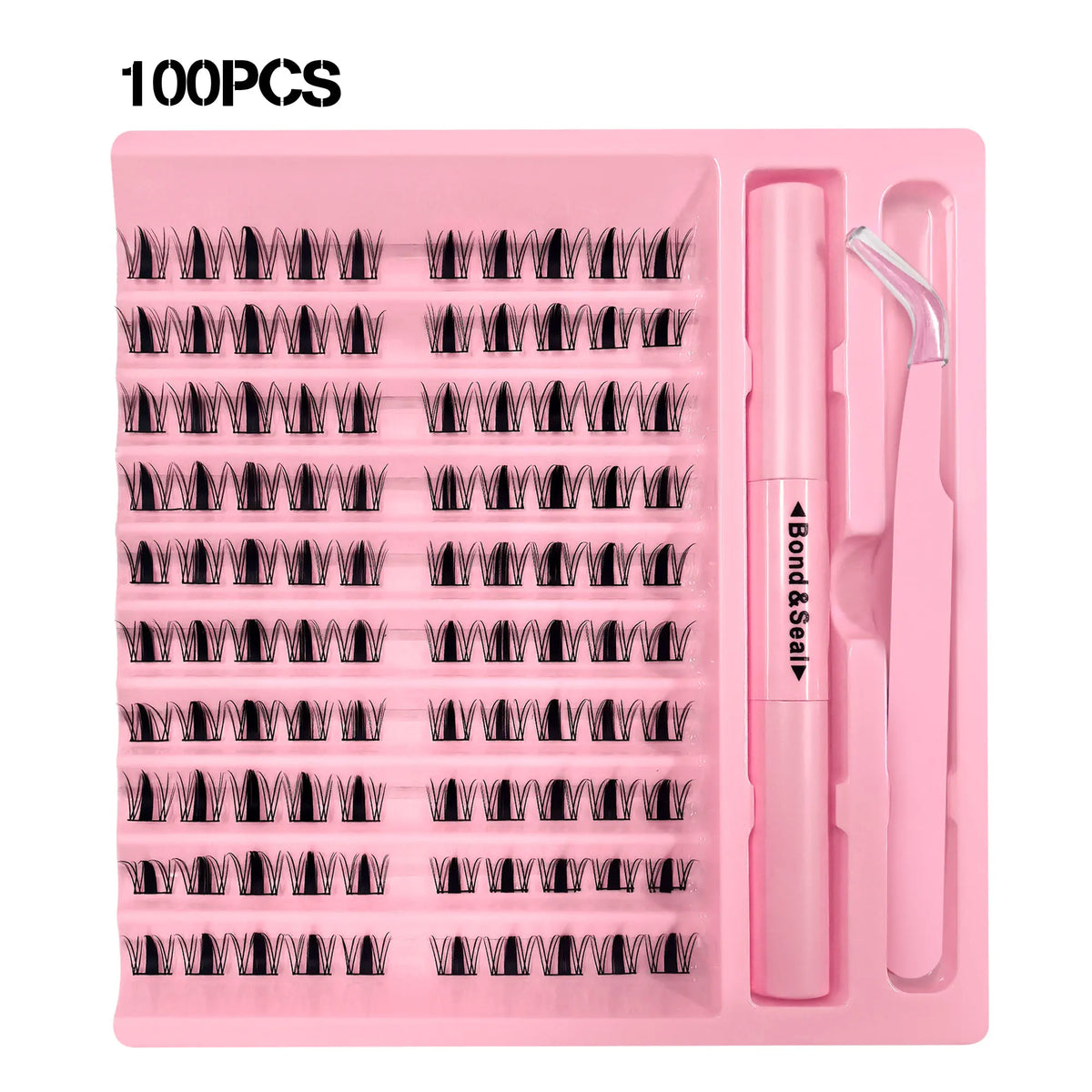 100-Cluster Manga-Style False Eyelash Set — Natural, Segmented Falsies; Ethereal & Lightweight Cluster Lashes