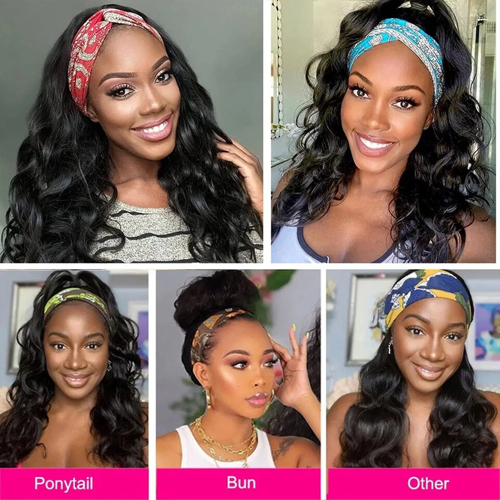 Body wave Headband Wig 250% Human Hair Wigs For Women Brazilian Straight Wig 8"-34" Remy Human Hair Wig 200% Machine Made Wig
