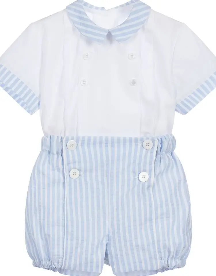 Baby Boys Spanish Clothes Set Children Summer 2 pieces Groups Set Striped Cotton Shirt and Shorts