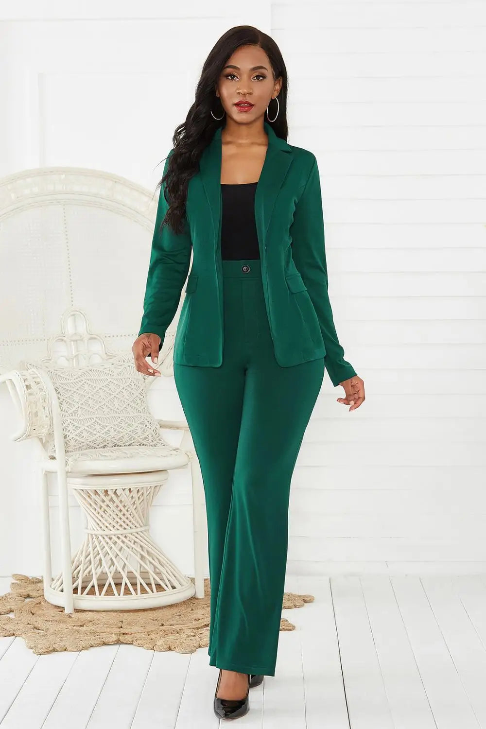 Women's Suit Office Two Piece Set Long Sleeve Suit Pants 2 Piece Set Female Winter Two Pieces Sets Office Female