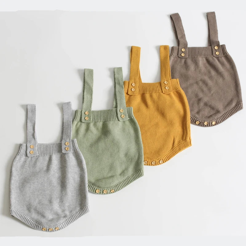 Baby Knitting Rompers Cute Overalls Newborn Baby Girls Boys Clothes Infantil Baby Girl Boy Sleeveless Romper Jumpsuit 0-24months
