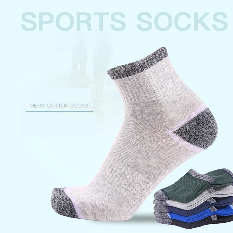 5Pairs/lot  Men's Socks Cotton Basketball Running Sports Socks High Quality Comfortable Breathable New Male Socks