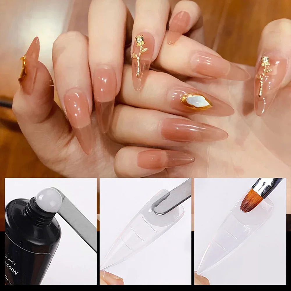 100pcs/box Nail Form Poly Extension Gel Clear Professional Nail Art Tools for Perfect Manicure