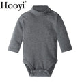 Baby Girls Bodysuits 100% Cotton Soft Newborn Jumpsuits Infant Clothes Solid Turtleneck Pajamas Shirts Tops 0 1 2 3 Years