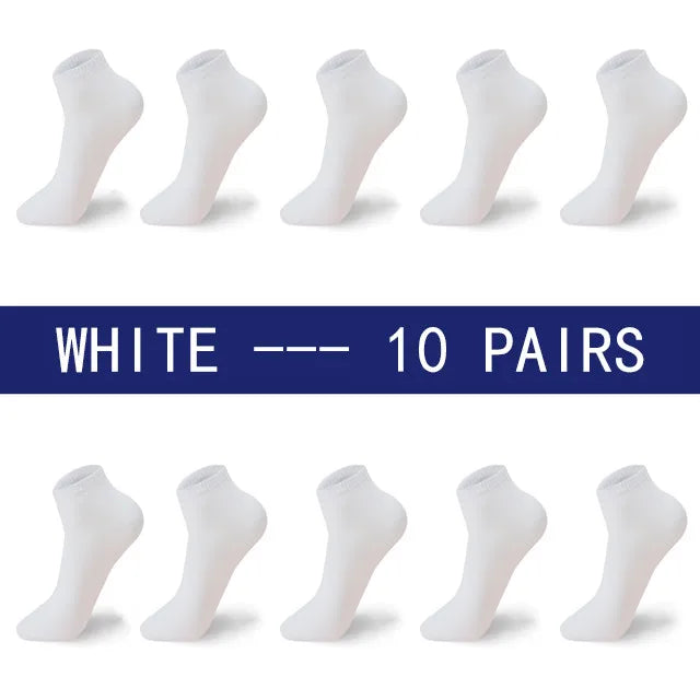 High Quality 10 Pairs/lot Socks Men Large size 42,43,44,45,46,47,48 Casual Breathable Fashion Black White Male Cotton Socks shor