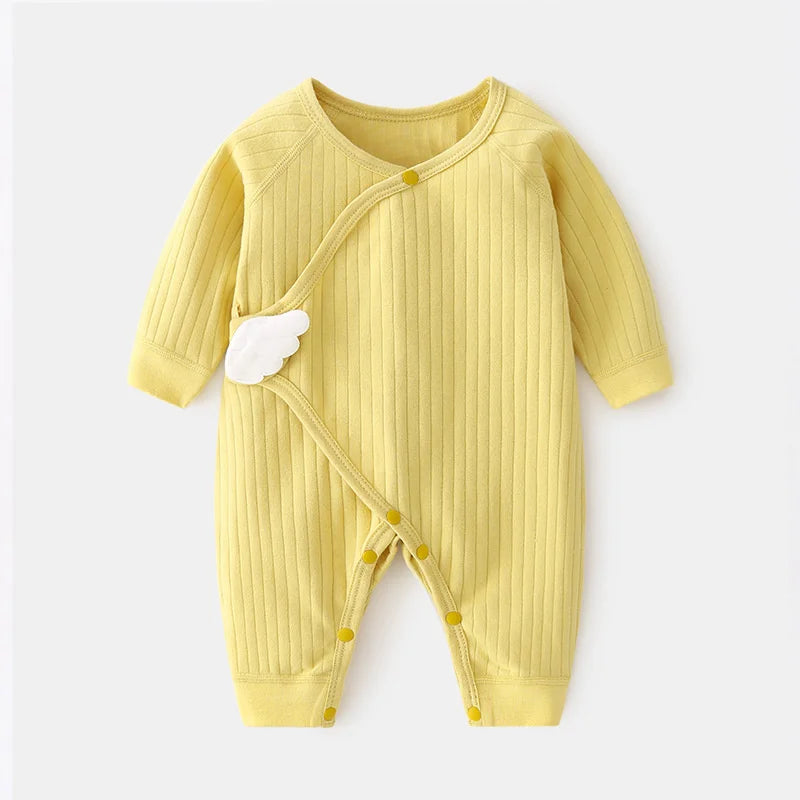 Newborn Baby Romper For Girls Boys Cotton Clothing Spring Autumn Infant Jumpsuit With Wing Casual Soft New Born Girl Boy Clothes