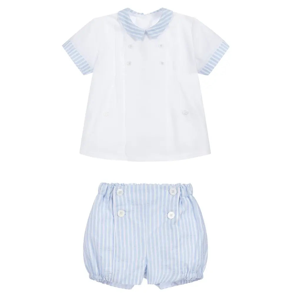 Baby Boys Spanish Clothes Set Children Summer 2 pieces Groups Set Striped Cotton Shirt and Shorts