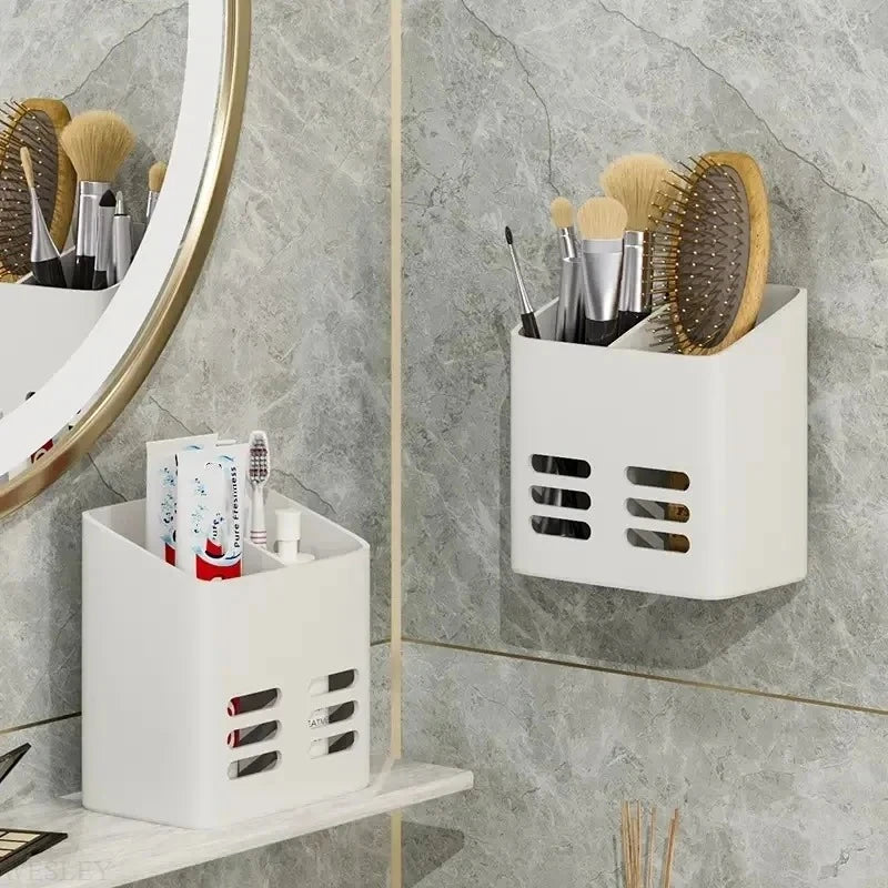Bathroom Shelf Makeup Storage Organizer No Drill Toiletries Shelves Wall Mount Comb Skin Care Product Rack Bathroom Accessories