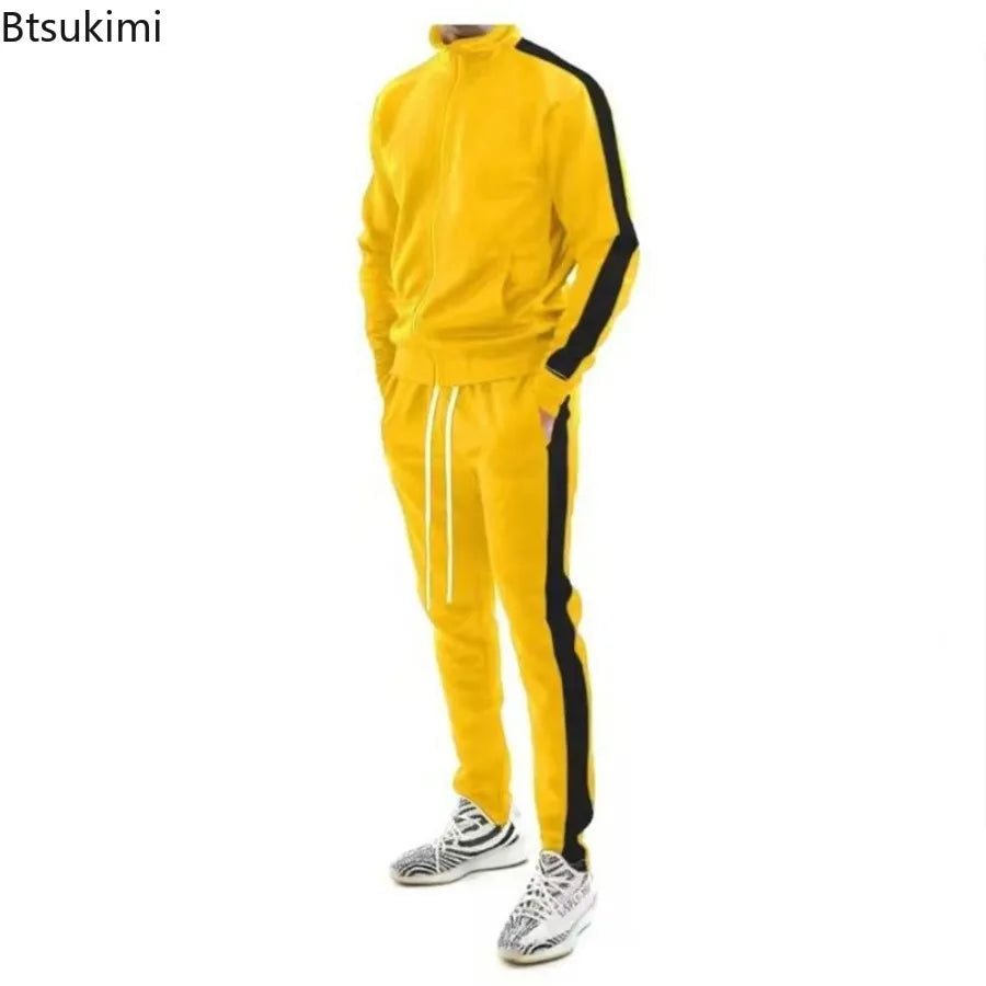 New Men's Tracksuit Men Hooded 2 Piece Set Autumn Winter Youth Trendy Streetwear Casual Sports Sweat Outfit Fashion Men Clothing