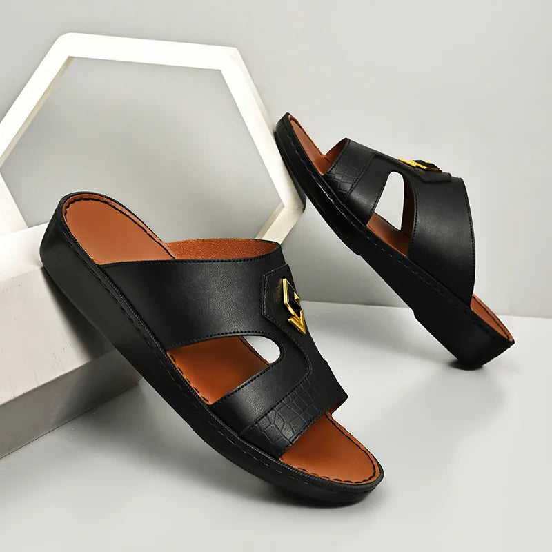 2026men's Slippers Fashion Outdoor Casual Cool Slippers Summer Open-toe Beach Slippers Non-slip Platform Sandals Chanclas Hombre