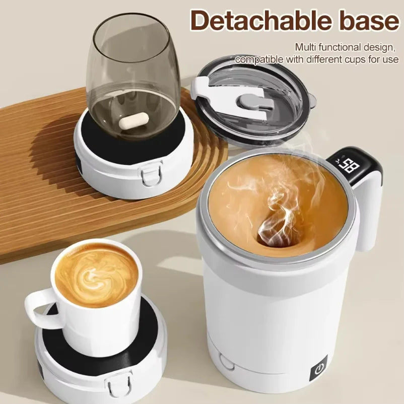 Automatic Stirring Cup Rechargeable Electric Stirring Mugs Magnetic Mixer Stainless Steel Coffee Mug Rotating Magnetic Tumbler