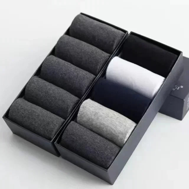 20Pcs/Lot Men's Pure Cotton Socks Plus Size Solid Color Casual Office Business Long Socks Breathable Soft Men's Socks EU39-48