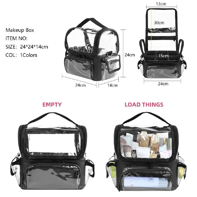 Profession Makeup Case Fashion Beautician Cosmetics Organizer Tool Storage Box Suitcase for Women Large Capacity Make Up Bag