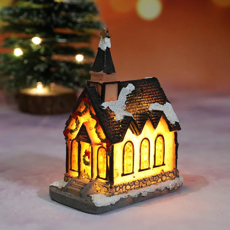 Christmas Decorations  LED Night Lights Luminous Micro Landscape House Children's Creative Gift Christmas New Year Ornaments