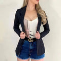Damenblazer 2024, formeller Blazer für Damen, Büro-Outfit mit Taschen, locker geschnittene Jacke, Mantel, Damenbekleidung