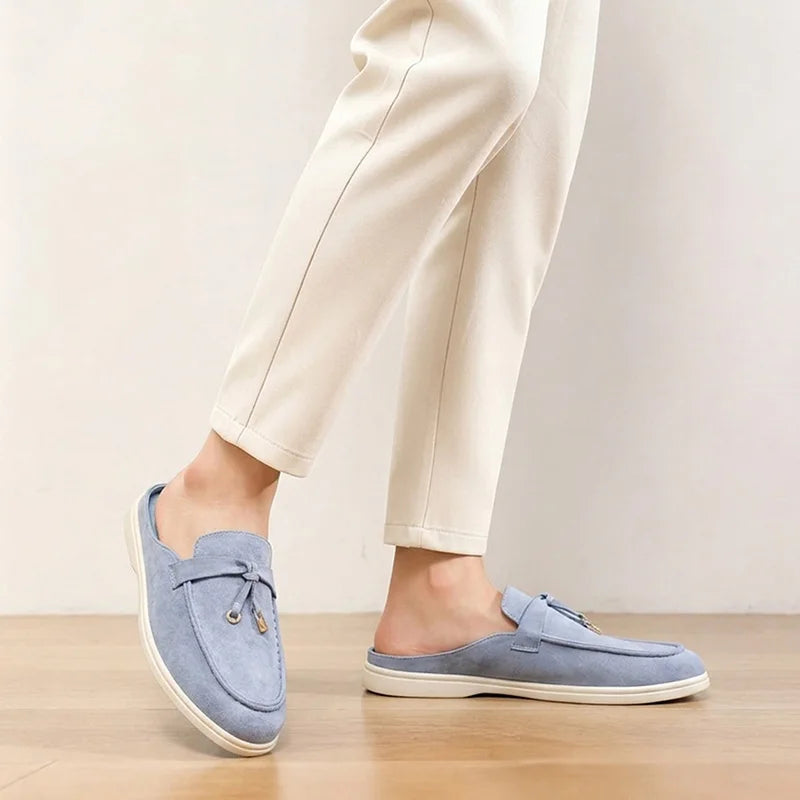 Men's fashion slippers, retro lazy style, thick-soled flat comfortable single shoes, suitable for both indoor and outdoor wear