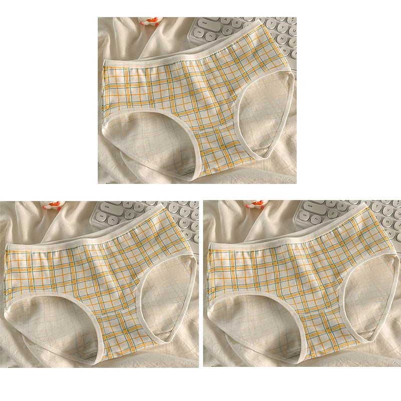 3pcs Cotton Girls Panties Adolescent Mid Waist Underwears Babys Fashion Briefs Breathable Pantys Students Cartoon Print Lingerie