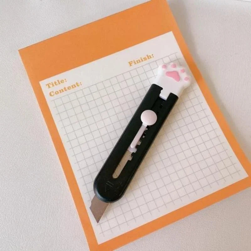 Mini Cute Cat Paw Utility Knife Lovely Cat Paw Kawaii Open Box Cutter Letter Envelope Opener Mail Knife School Office Supplies