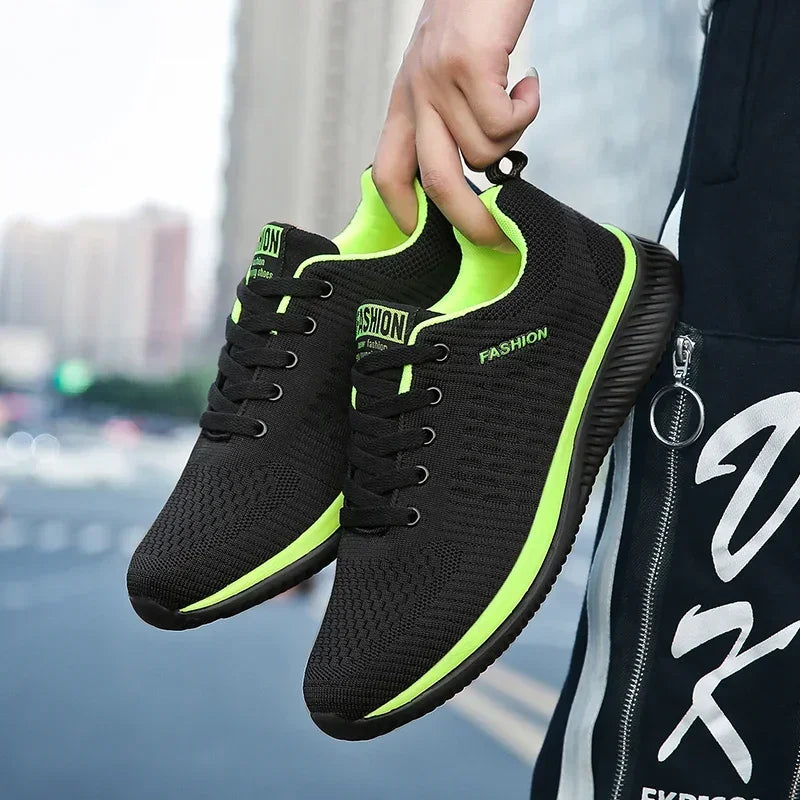 Men's Sneakers Black Casual Comfortable Knitted Sports Shoes Breathable Comfortable Running Fitness Shoes Mens Sports Shoes