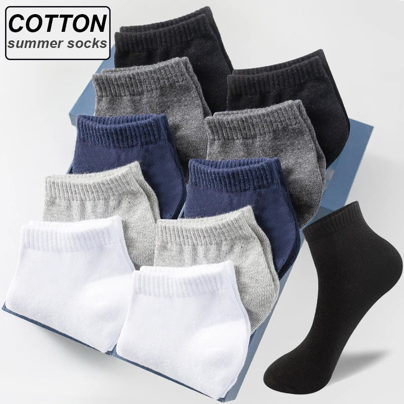High Quality 10 Pairs/lot Socks Men Large size 42,43,44,45,46,47,48 Casual Breathable Fashion Black White Male Cotton Socks shor