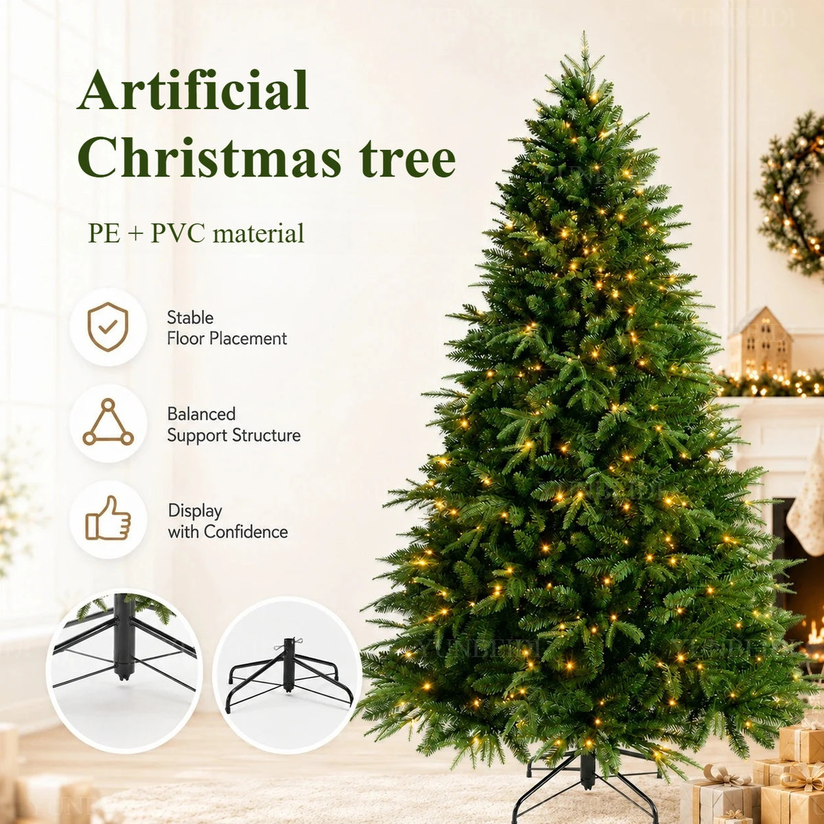 👉 Premium Weihnachtsbaum PE & PVC – Ultradicht & Naturgetreu