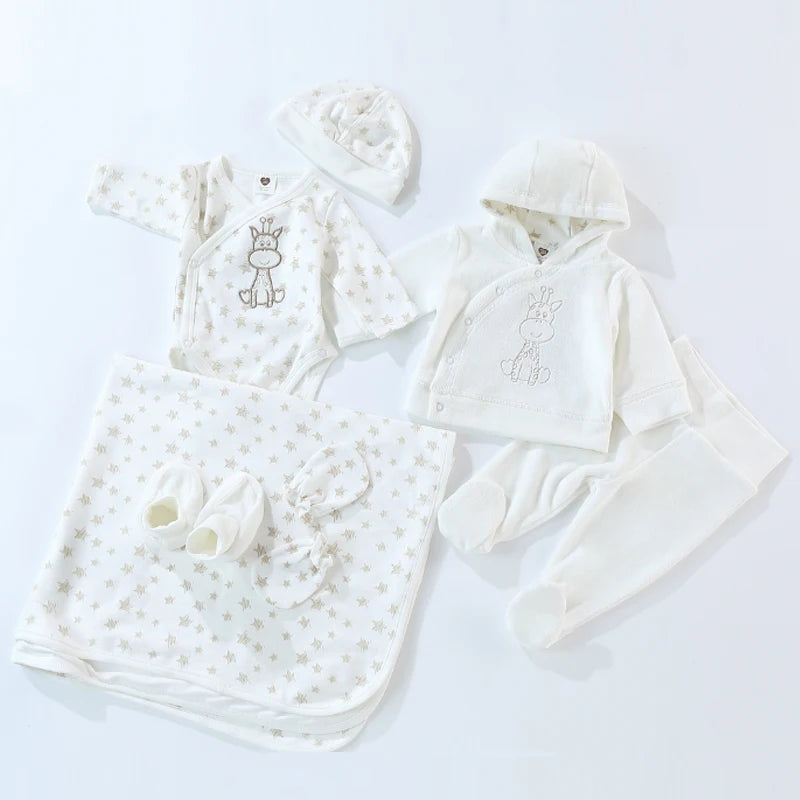 Baby set 6pcs pack baby clothes romper baby jumpsuit t-shirt hat shoes pants set boy girl clothing baby gift infant clothing set