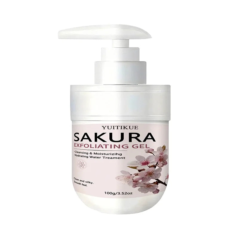 Sakura Exfoliating Cleansing Gel 100g YUITIKUE Gentle Exfoliation Dead Skin Remover Hydrating Soft Smooth Facial Skin Gel