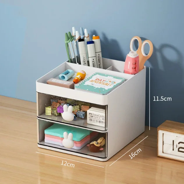 Mini Schreibtisch-Organizer mit Klarsicht-Schubladen