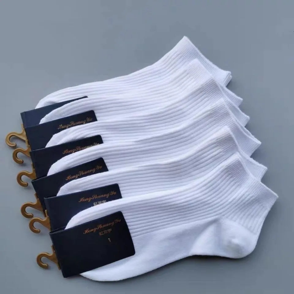 5 Pairs 1 Lot Men Women Socks Unisex Ankle Socks 100 cotton 1 Pack Set Solid Color Short Low Cut Sock White Black Sox Soks