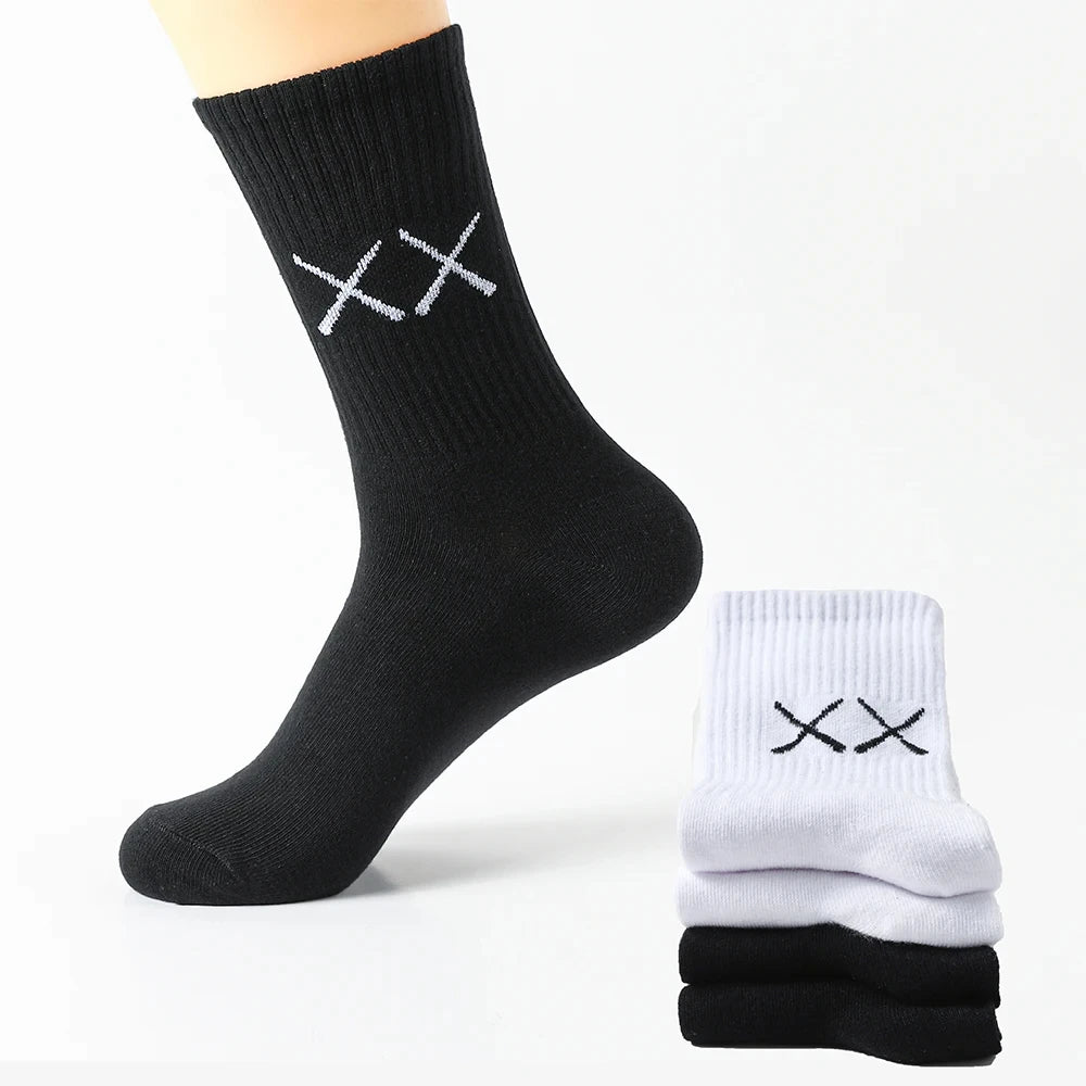 5Pairs/Lot Cotton Socks Men Soft Breathable Long Socks FASHION Solid Color Deodorize White Socks Man Outdoor Sports Soccer Sock