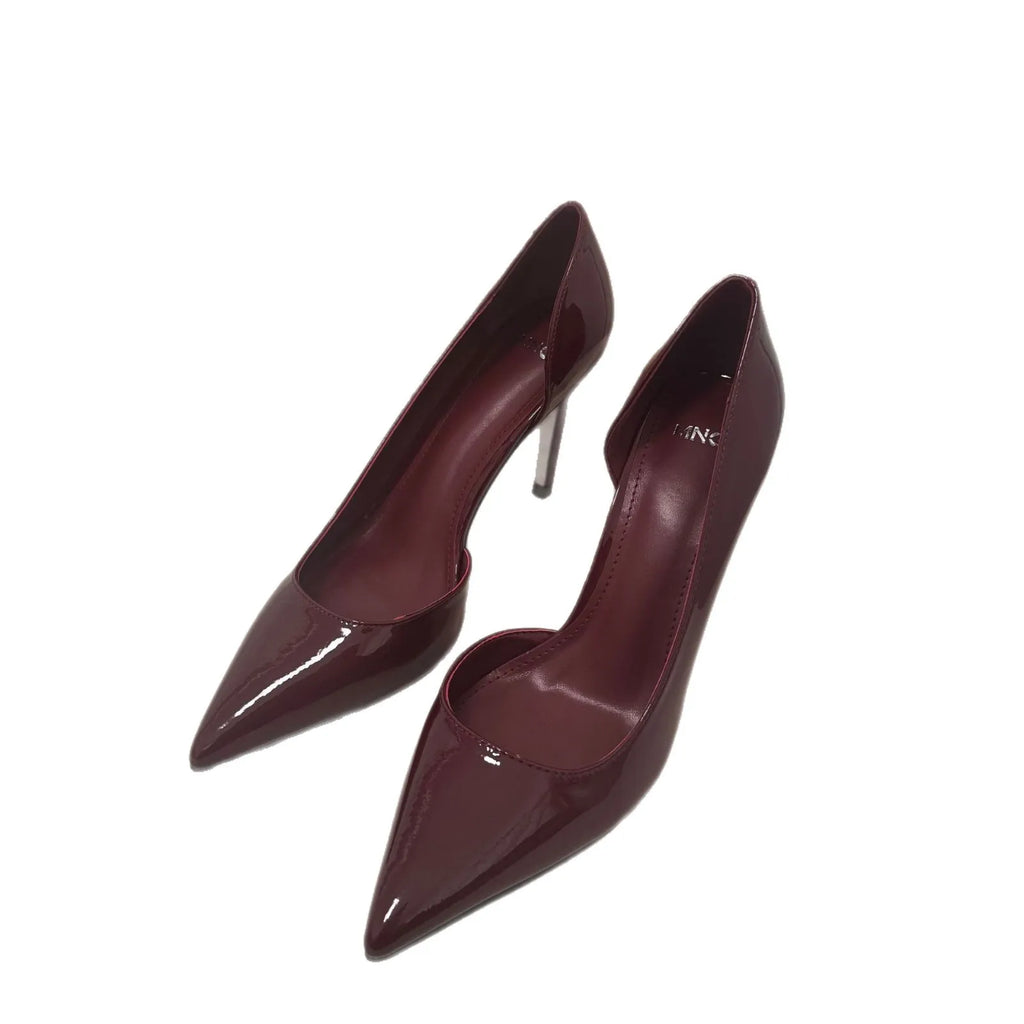Women's High Heels Pointed Toes Elegant Fashion Sexy PU Leather Single Shoes Peep Toe Stiletto Heels Female Luxury Pumps Slip-on