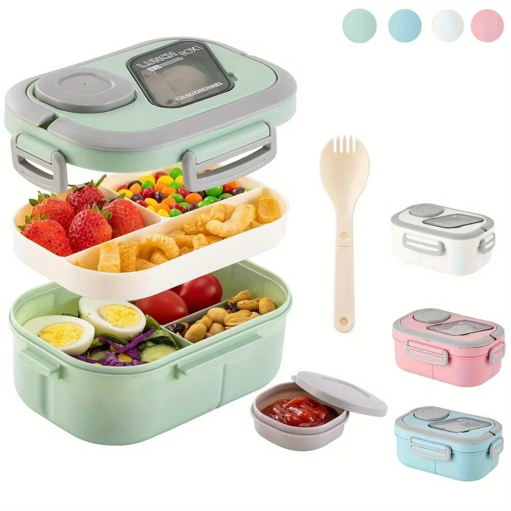 Spacious 40.5 Oz Bpa-Free Bento Lunch Box For Adults - Leakproof, Microwave & Dishwasher Safe With 4 Compartments