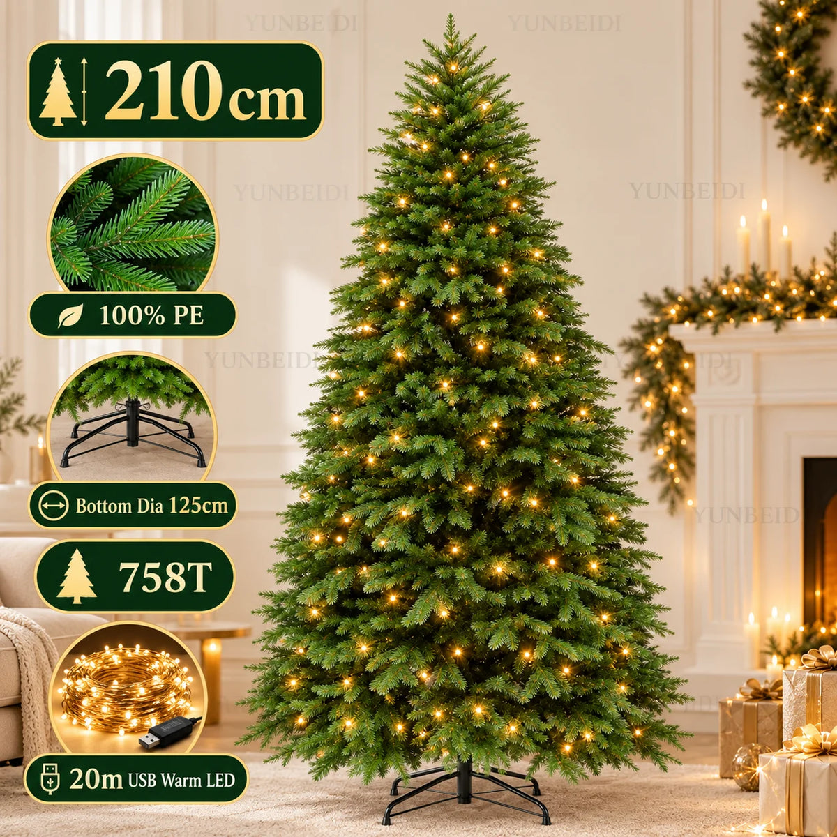 Königlicher Nordmann-Weihnachtsbaum – 100% PE Real-Touch