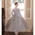 2026 New Girls Sequin Princess Dress Kids Evening Gown Flower Girl Host Performance Outfit Pageant Formal Children Party Costume