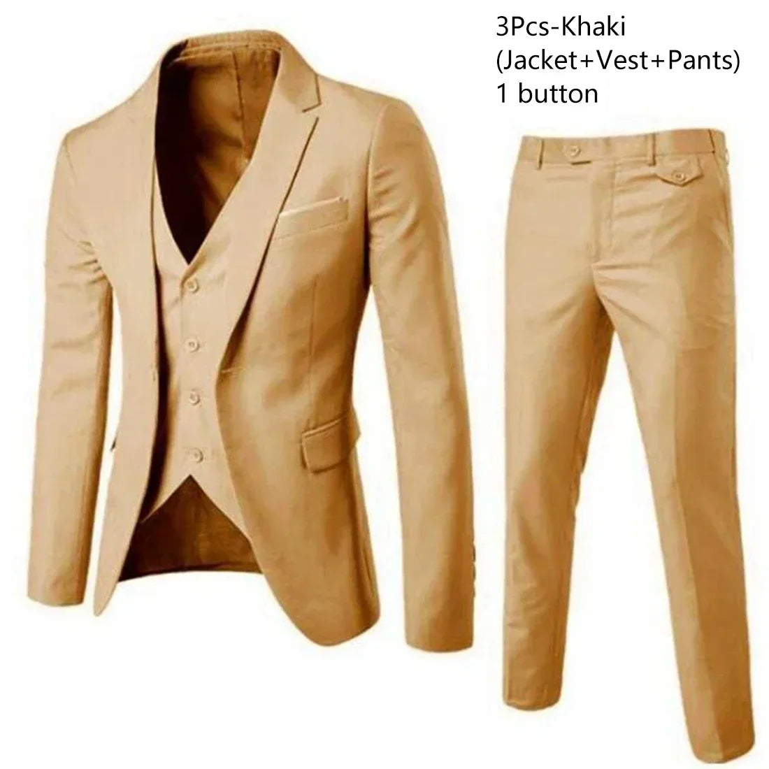 Elegant Suits For Men 3 Pieces 2 Set Fashion Classic Casual Full Jackets Vest Pants Blazers Outfit 2026 Formal Costume