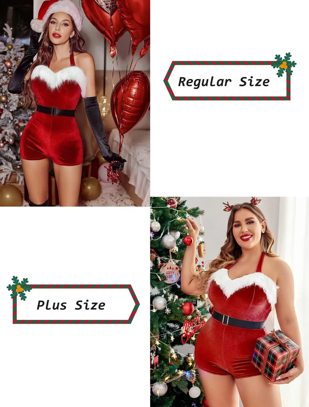 Red Velvet Dress Christmas Outfits for Women Christmas Santa Claus Uniform Cosplay Xmas Sexy Lingerie Underwear New Year Costume