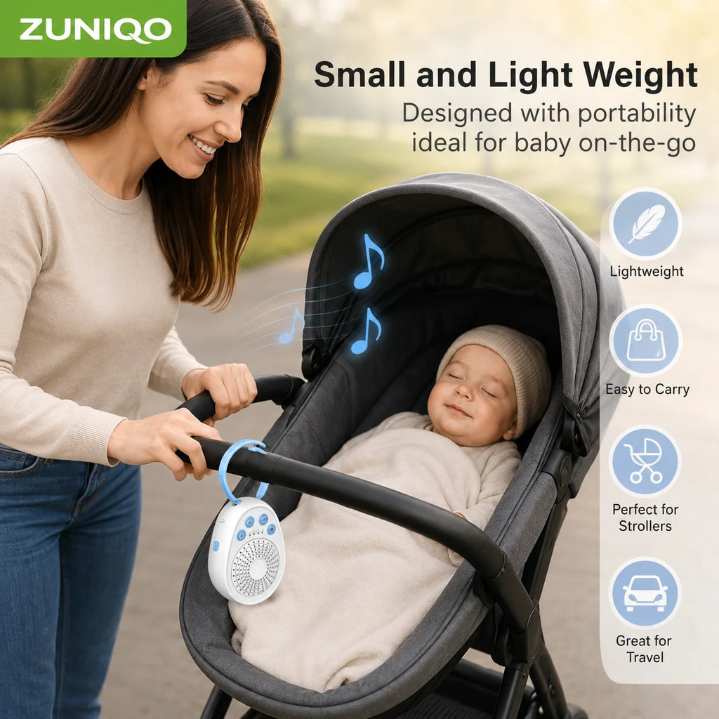 Weißes-Rauschen-Gerät für Babys, Einschlafen in 3 Minuten, 20 beruhigende Töne, tragbares USB-Mini-Schlafgerät für Neugeborene, Reisen & Kinderbett