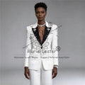Women's Suit Pant Sets Luxury Beaded Stones Prom Blazer Formal Party Tuxedo Customized Stage Performance  костюм летний женские