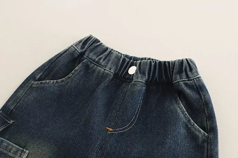 Fashion New Spring Kids Jeans Boys Girls Black Jeans Children Boys Casual Denim Pants Toddler High Quality 1 2 3 4 5 Years