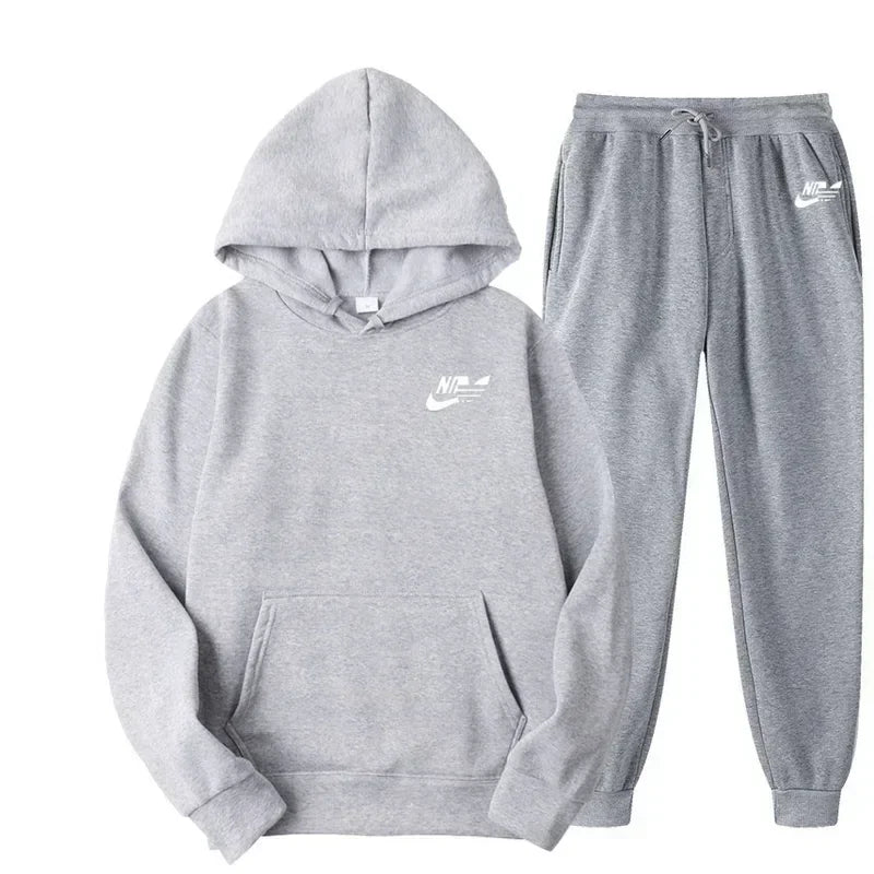 Men's Casual Two Piece Set Sweatshirts Streetwear Fashion Print Sports Suit Spring Autumn Unisex Comfortable Los Style