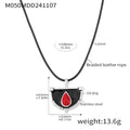 Cool Stainless Steel Necklace For Women Unique Enamel Pendant Black Rope Chain Waterproof Luxury Charm Jewelry Gift