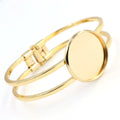 High Quality  20mm 6 Colors Plated Bangle Base Bracelet Blank Findings Tray Bezel Setting Cabochon Cameo