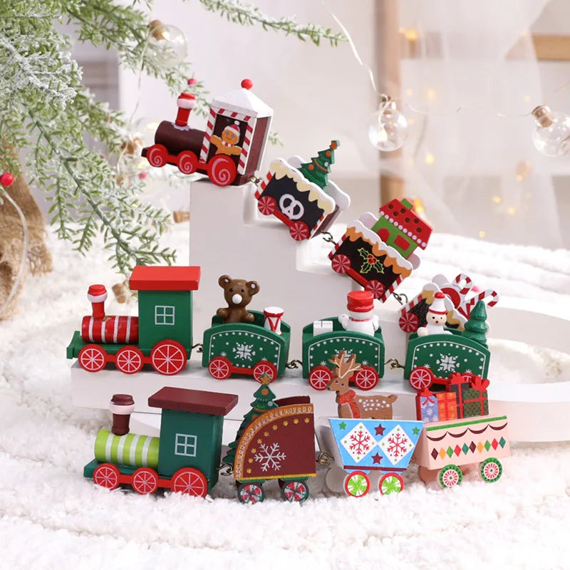 Mini-Weihnachtszug aus Holz – Süße Tischdekoration für Zuhause