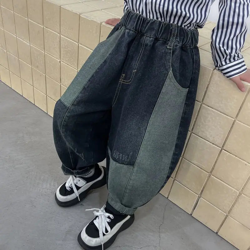 Boys Cool Denim Jeans Casual Long Pants Spring Autumn New Fashion Kids Trousers