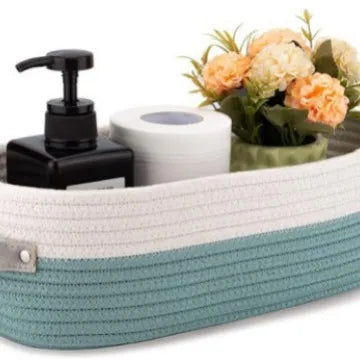 Bathroom Storage Basket, Oval Woven Multifunctional Desktop Organizer, Toilet Paper Holder, Toy Storage Basket