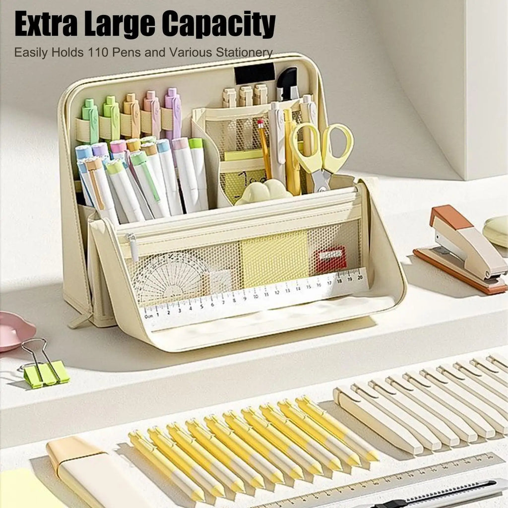 Large Pencil Case Aesthetic Waterproof Storage Organizer Standing Pencil Case Pen Holder for Stationery Supplies Home College
