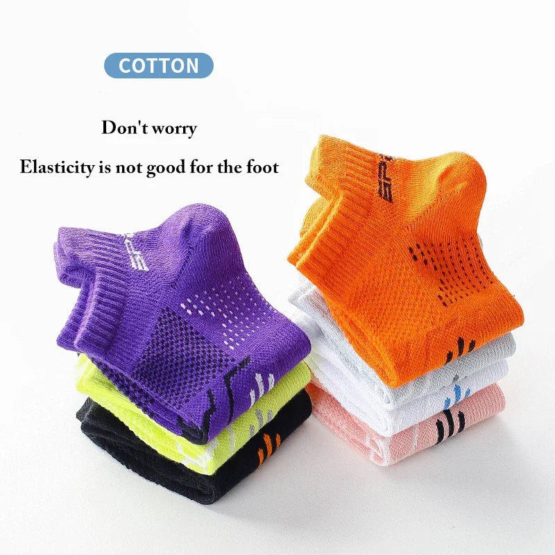 3Pairs/Lot Running Socks Men Woman Basketball Breathable Anti Slip Sport Fitness Cycling Walking Cotton Athletic No Sweat Sock