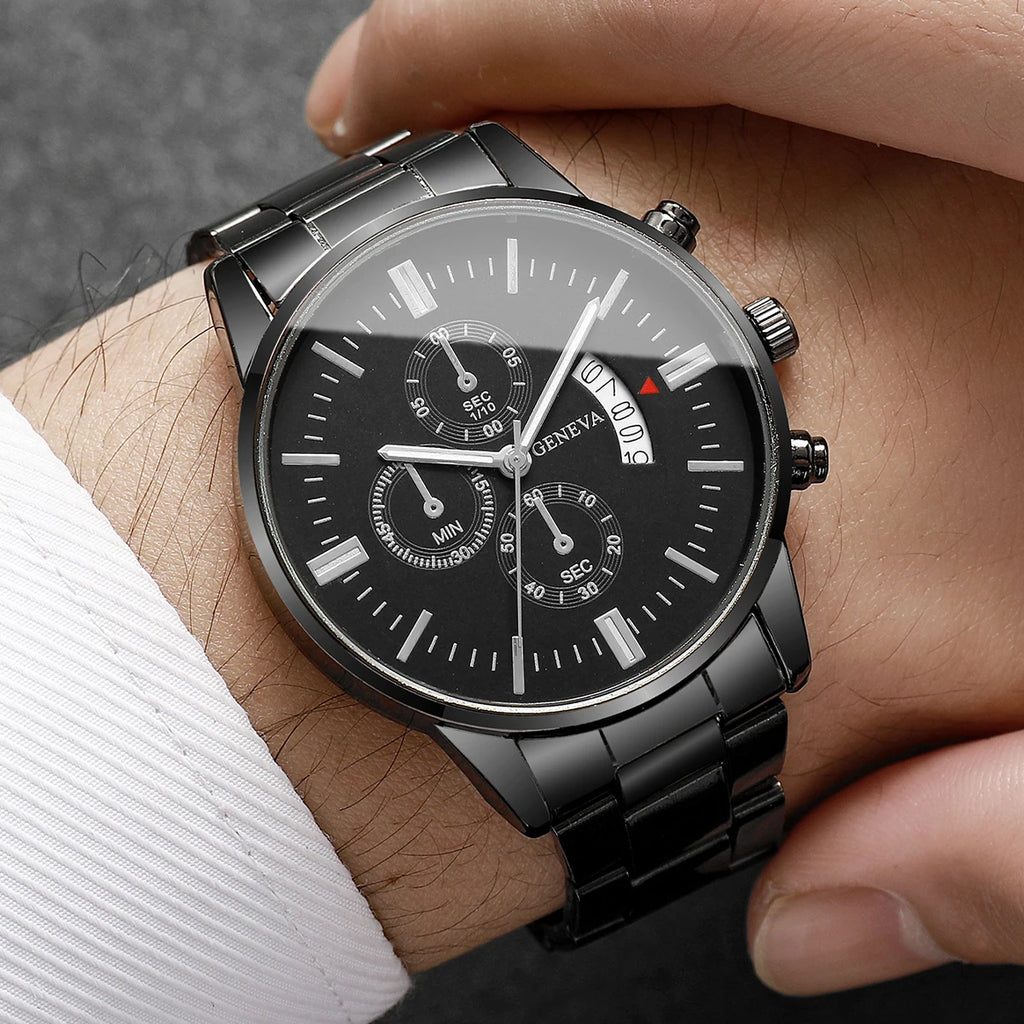 Luxury Men Business Watches Fashion Calendar Quartz Watch for Man Clock Relogio Masculino（Without Box）