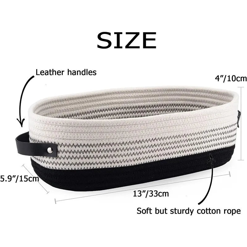 Bathroom Storage Basket, Oval Woven Multifunctional Desktop Organizer, Toilet Paper Holder, Toy Storage Basket